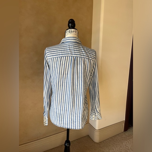J. Crew Striped Blue and White Shirt - Picture 3 of 3